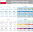 2013 Polish Mix Calendar Sun-Sat on white background