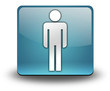 Light Blue 3D Effect Icon "Men's Restroom"