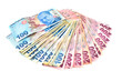 Türk parası, hundred and two hundred Turkish Lira white backgr