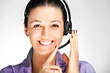 Smiling call center operator