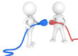 Match.3D little human character X2 holding Power Cable.