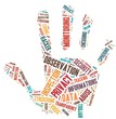 Tagcloud Data Privacy in shape of a hand
