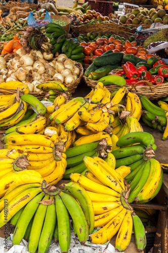 Photo: Fresh fruit and vegetables in a market Fresh fruit and vegetables in a market