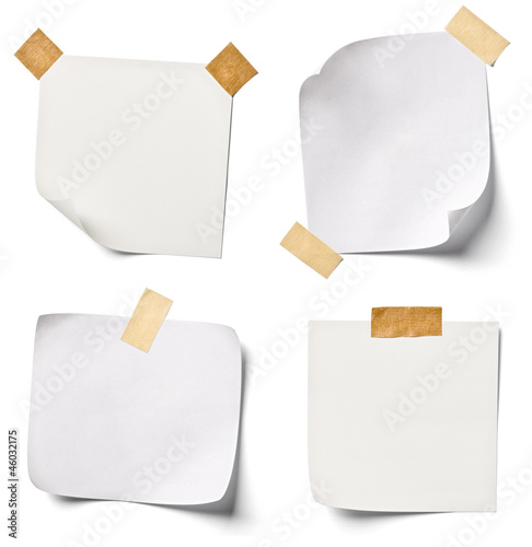 Photo: white note paper office business white note paper office business