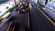 Cars running on highway roads are busy