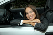 Photo: beautiful young woman in car beautiful young woman in car