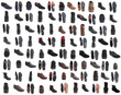 Photo: 88 pairs of male footwear over white background 88 pairs of male footwear over white background