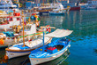 Greek island Hydra main Port iat Saronikos gulf