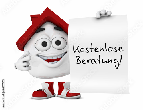 Illustration: Kleines 3D Haus Rot - Kostenlose Beratung Kleines 3D Haus Rot - Kostenlose Beratung