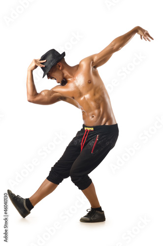 Photo: Funny dancer isolated on the white Funny dancer isolated on the white