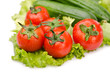 Photo: Cucumbers and tomatoes ready for salad Cucumbers and tomatoes ready for salad