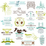 Wedding Vintage Invitation Collection - for design, scrapbook -