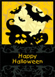 Happy halloween theme greeting card, vector background