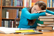 Photo: Sleeping girl in library Sleeping girl in library