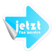 Pfeil Aufkleber Fan werden