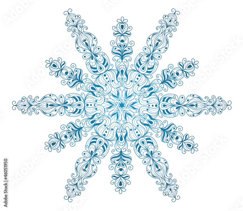 Vector: Isolated snowflake. Isolated snowflake.