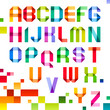 Spectral letters folded of paper ribbon colour