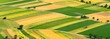Green fields aerial view