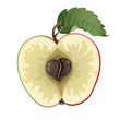 Half of apple image with heat symbol inside.