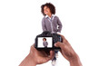 Photo: African american photographer taking studio pictures African american photographer taking studio pictures