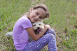 Photo: Happy Beautiful Girl And His Pet Happy Beautiful Girl And His Pet