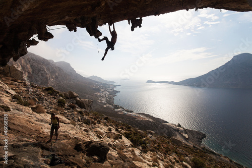 Fototapeta Rock climbers, Kalymnos Island, Greece