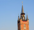 Antique belfry tower in courtrai, flanders, belgium