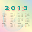 2013 calendar pastel color.