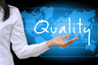 working women hand holding quality