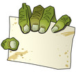 Vector: The hand of zombi holds a table for text . The hand of zombi holds a table for text .