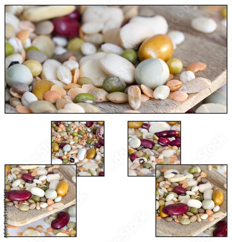 Photo: Collage - Mixed vegetables on a white background Collage - Mixed vegetables on a white background