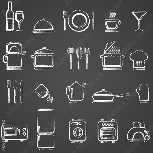 Vector: Vector kitchen icons set Vector kitchen icons set