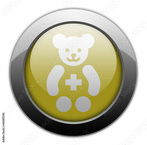 Illustration: Yellow Metallic Orb Button "Pediatrics" Yellow Metallic Orb Button "Pediatrics"