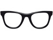 Schwarze Vektor Nerdbrille von vorne mit Lichteffekten