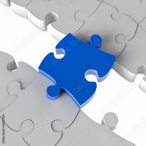 Illustration: Blaues Puzzle als Brücke Blaues Puzzle als Brücke