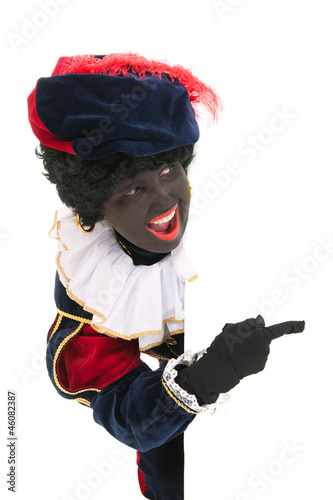 Photo: Dutch black pete with white board Dutch black pete with white board