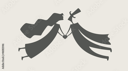 Vector: loving man and woman with heart vector illustration loving man and woman with heart vector illustration