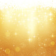 Golden Christmas background with stars and lights