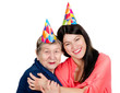 Happy grandmother and granddaughter
