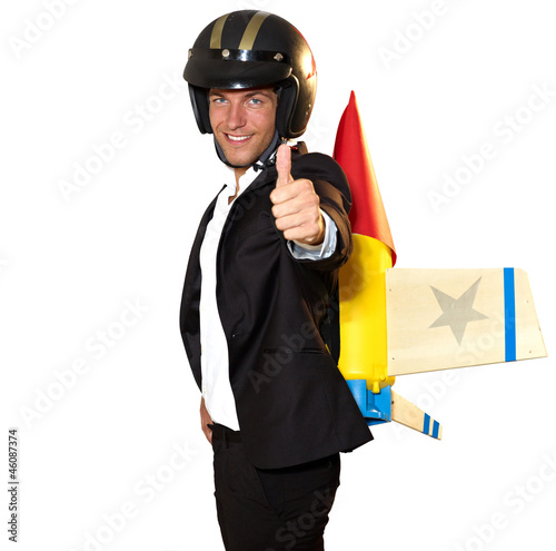 Photo: young businessman ready to climb young businessman ready to climb