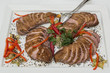 Bratenplatte mit Paprikastreifen - Fingerfood - Catering