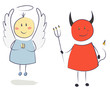 Illustration: bonhomme ange diable bonhomme ange diable