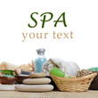 Photo: Set for spa-procedures on bamboo rug Set for spa-procedures on bamboo rug