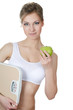 Foto: Beautiful girl with apple in hand Beautiful girl with apple in hand