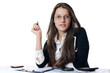 Portrait of the young beautiful businesswoman