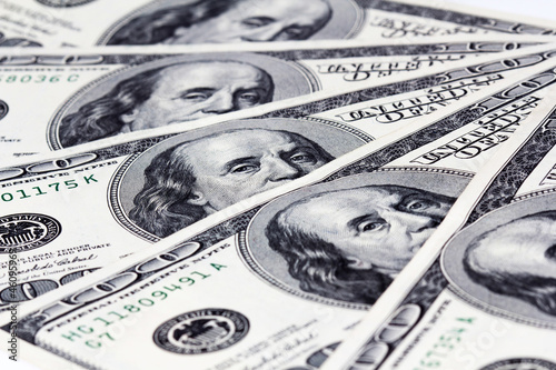 Photo: Money background. Dollar bills Money background. Dollar bills