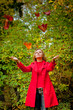 Happy fall woman