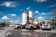 Mixer trucks in a concrete company