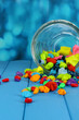 Photo: Scattered pieces of paper and colored stones with dreams in Scattered pieces of paper and colored stones with dreams in