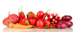 fresh red vegetables isolated on white
